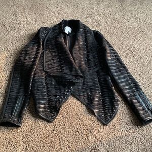 Cache faux leather and suede jacket xs